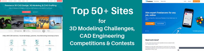 Top 50+ Sites for 3D Modeling Challenges, CAD Engineering Competitions & Contests