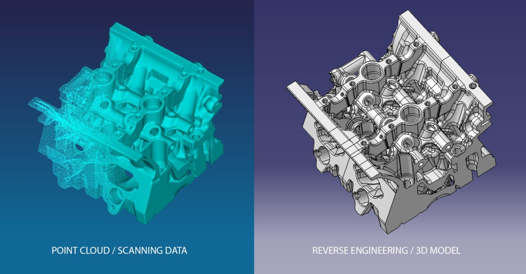 reverse engineer of a cylinder head