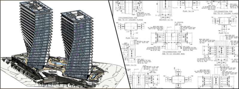 steel detailing 3d sketch and 3d plan