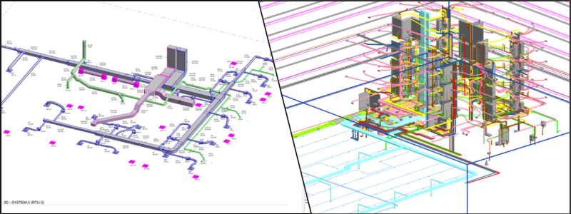 MEP drawings examples with layers