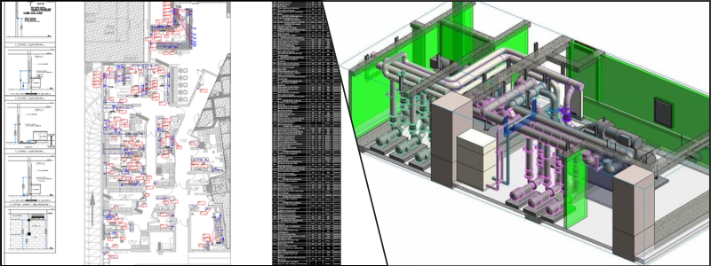 MEP layout and 3D MEP cad design examples