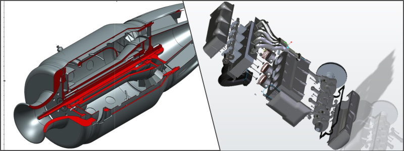 cad design examples of jet engine and propulsion system