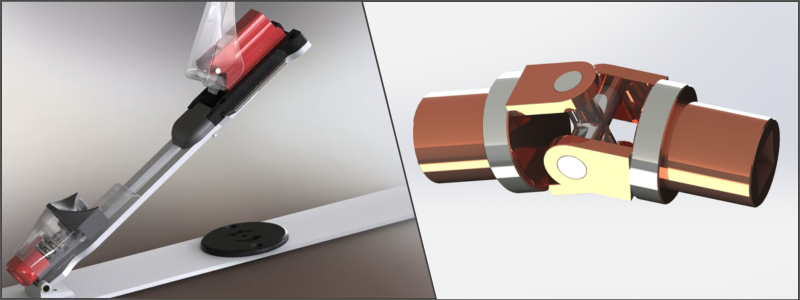 product CAD examples of 3D printed parts ofa ski and valve joints