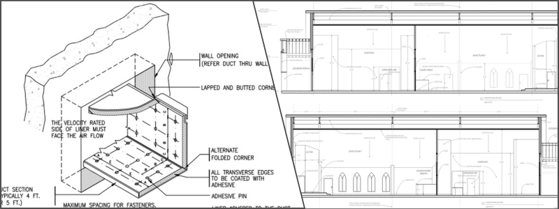 shop drawings examples of hvac and a building