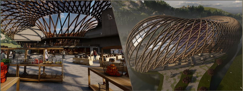 3D design of an amphitheatre and mall | Cad Crowd 3D design of an amphitheatre and mall
