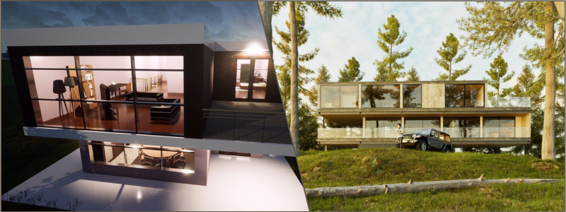 3D modern home rendering examples | Cad Crowd 3D modern home rendering examples