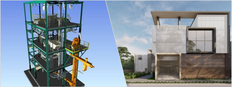 CAD design examples of a structural design and 3D render of a home | Cad Crowd CAD design examples of a structural design and 3D render of a home
