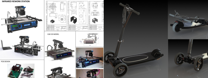 Concept design and protptye of an infrared rework station and electronic scooter | Cad Crowd Concept design and protptye of an infrared rework station and electronic scooter