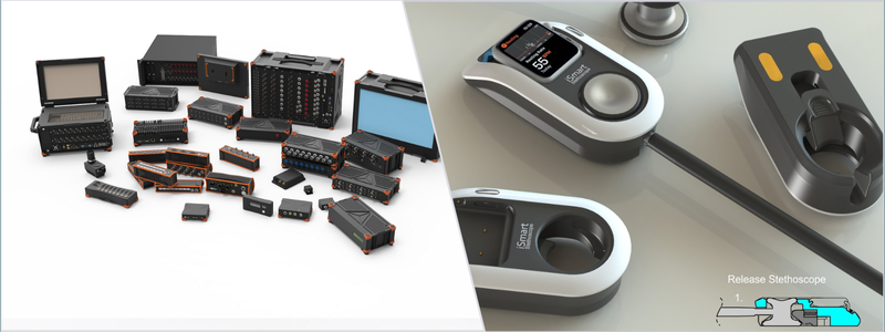 example of a product line from concept to completion and an open concept for a smart stethoscope | Cad Crowd example of a product line from concept to completion and an open concept for a smart stethoscope