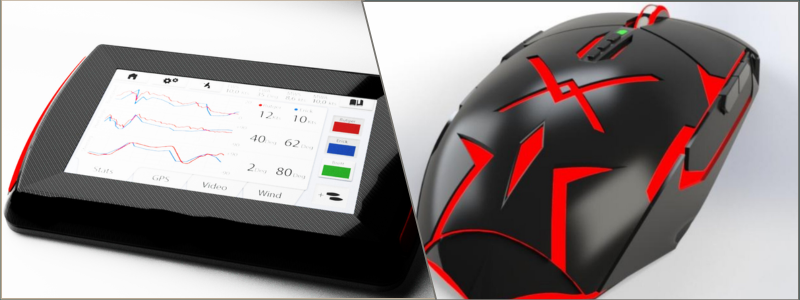 3D product rendering of an advanced scout and vital tracker and a gaming mouse | Cad Crowd 3D product rendering of an advanced scout and vital tracker and a gaming mouse
