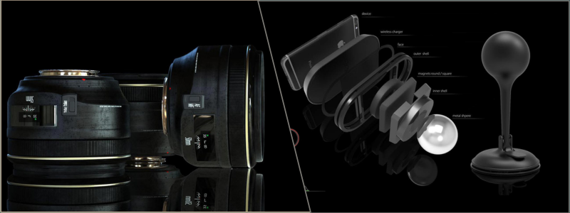 Product design of camera lenses and wireless phone charger by Cad Crowd product development designers | Cad Crowd Product design of camera lenses and wireless phone charger by Cad Crowd product development designers