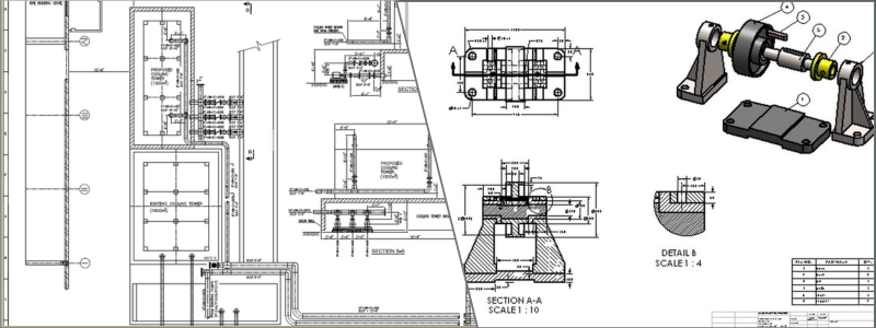 drafting design of pipelining and pulley system | Cad Crowd drafting design of pipelining and pulley system