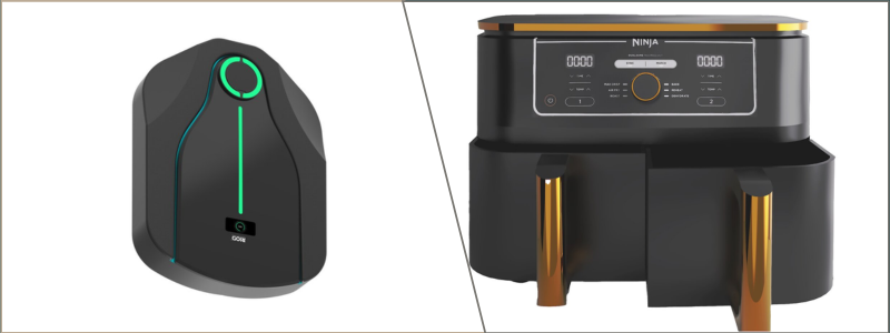 product design example of an EV charger and luxury air fryer | Cad Crowd product design example of an EV charger and luxury air fryer