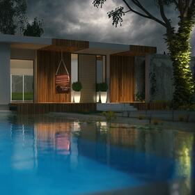 Relax house with pool design