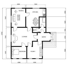 2D CAD house plan 