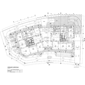 Commercial and office building ground floor plan 