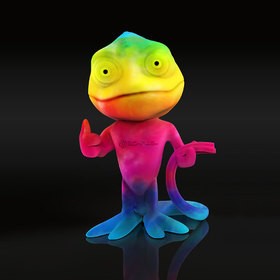 Miniature chameleon mascot