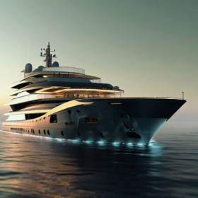 3D rendered luxury yacht