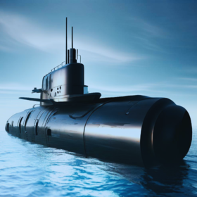 3D rendered submarine