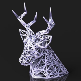3D head deer voronoi