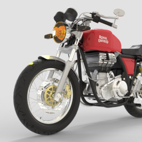 Classic Red Royal Enfield Motorcycle