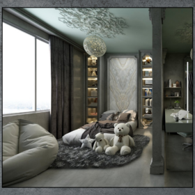 3D Neoclassic bedroom design