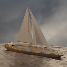 Realistic sailboat rendering