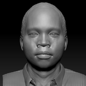3D model male face front view