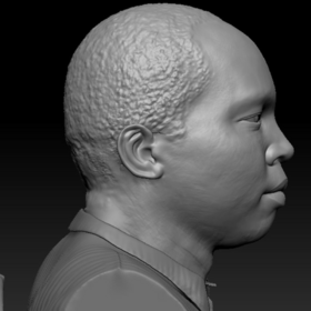 3D model male face side view