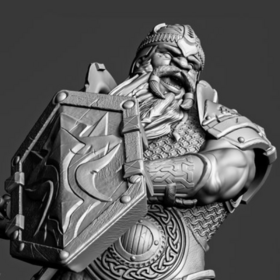3D sculpture warrior viking